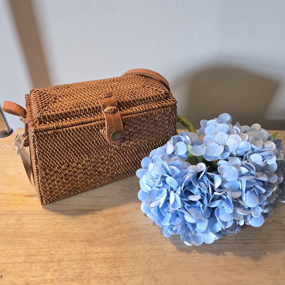 Brown Woven Crossbody Bag